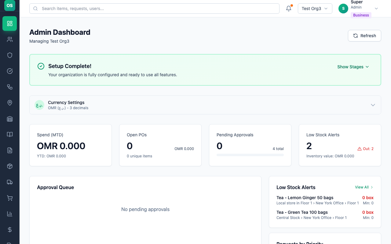 Adding procurement items